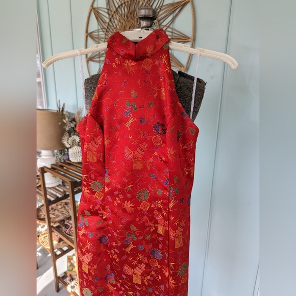 Vintage Red Cheongsam Dress - Picture 3 of 10
